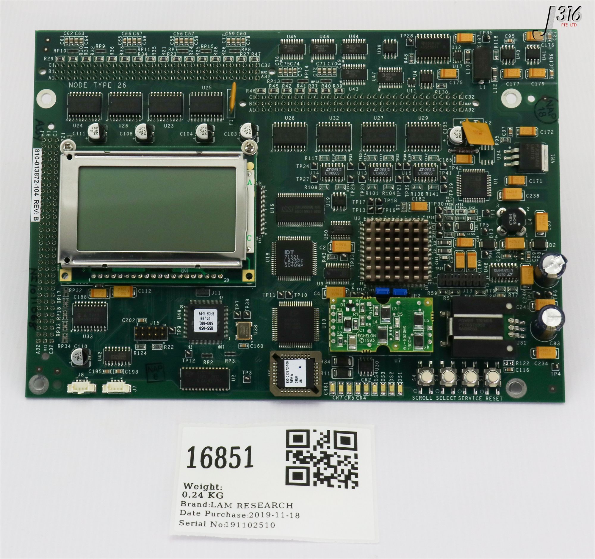 1イチ 16851 LAM RESEARCH PCB NODE TYPE 26 W/ GA932700 & 50020R-10 810